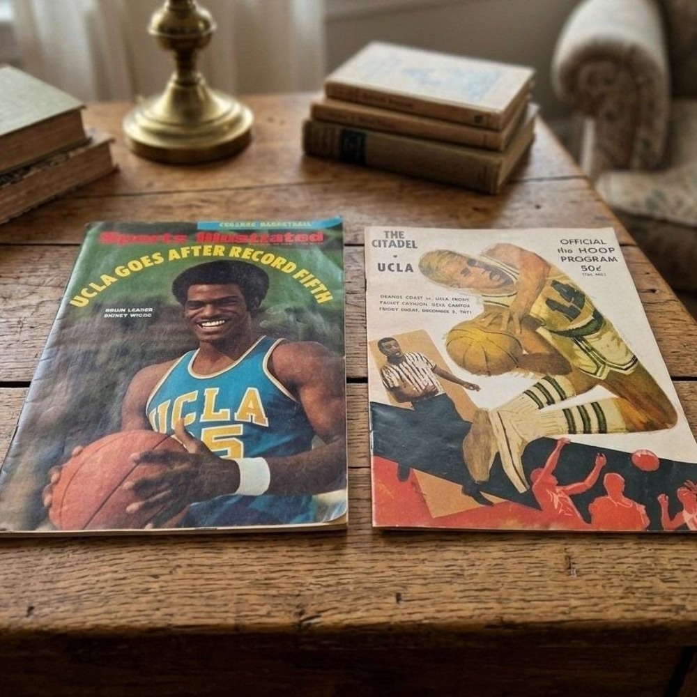 Vintage 1970 Sports Illustrated Sidney Wicks UCLA & 1971 UCLA Hoop Program Lot